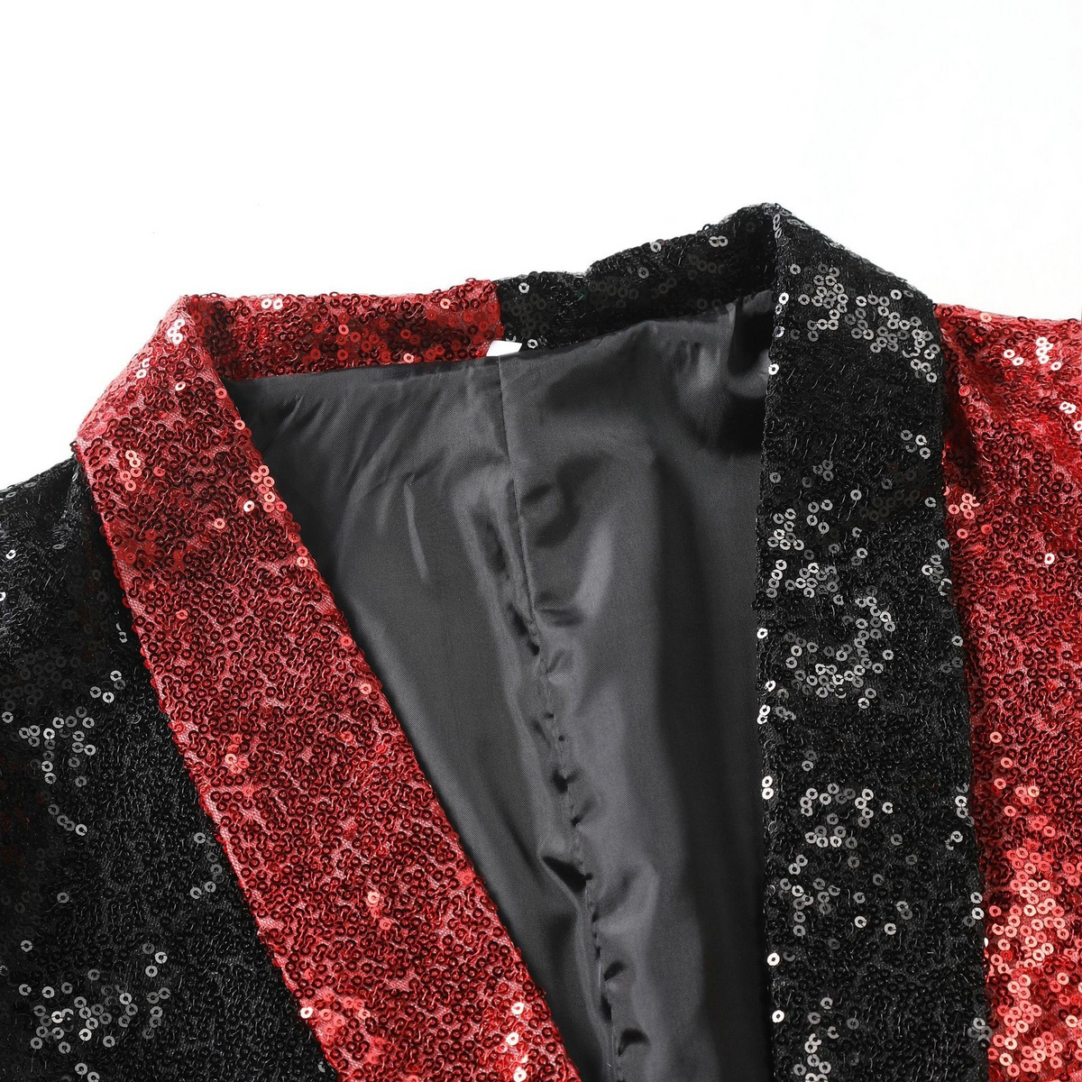 Men's Colorblock Split-Sequin Tuxedo Blazer