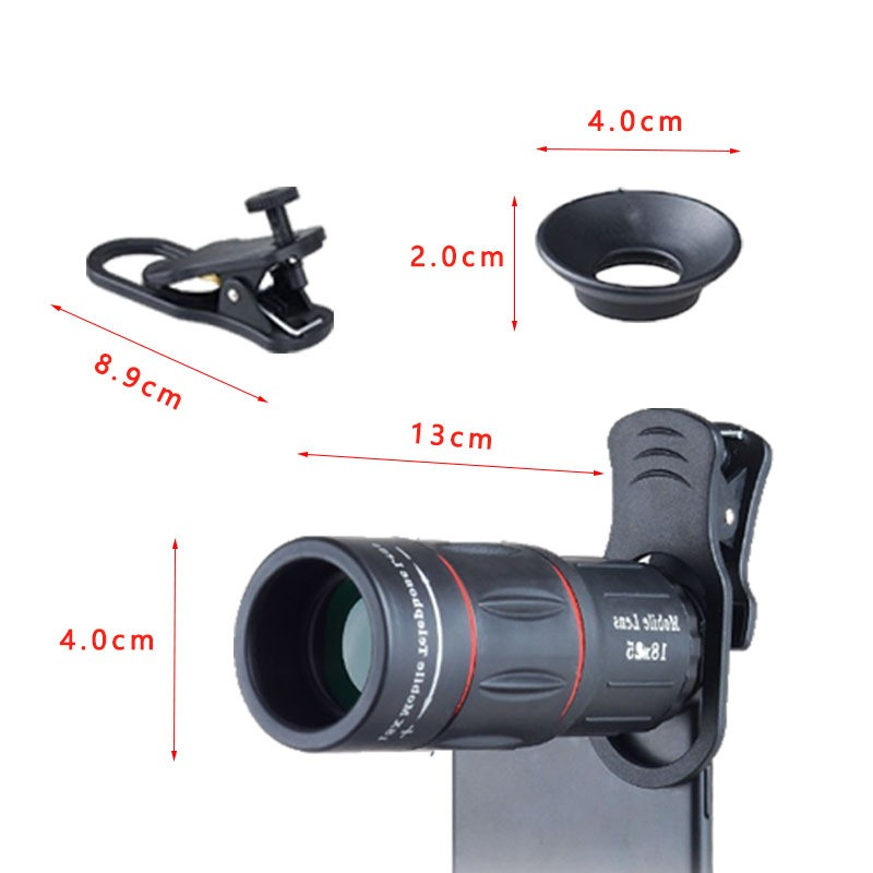 Universal 18x/125x Optical Zoom Telephoto Lens Kit, Mobile Phone Telescope