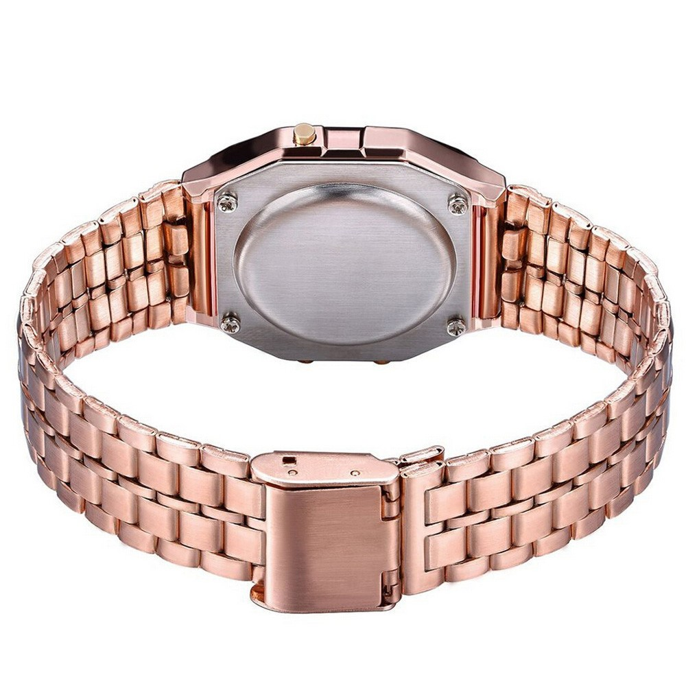 Gold-Toned Stainless Steel Digital Watch