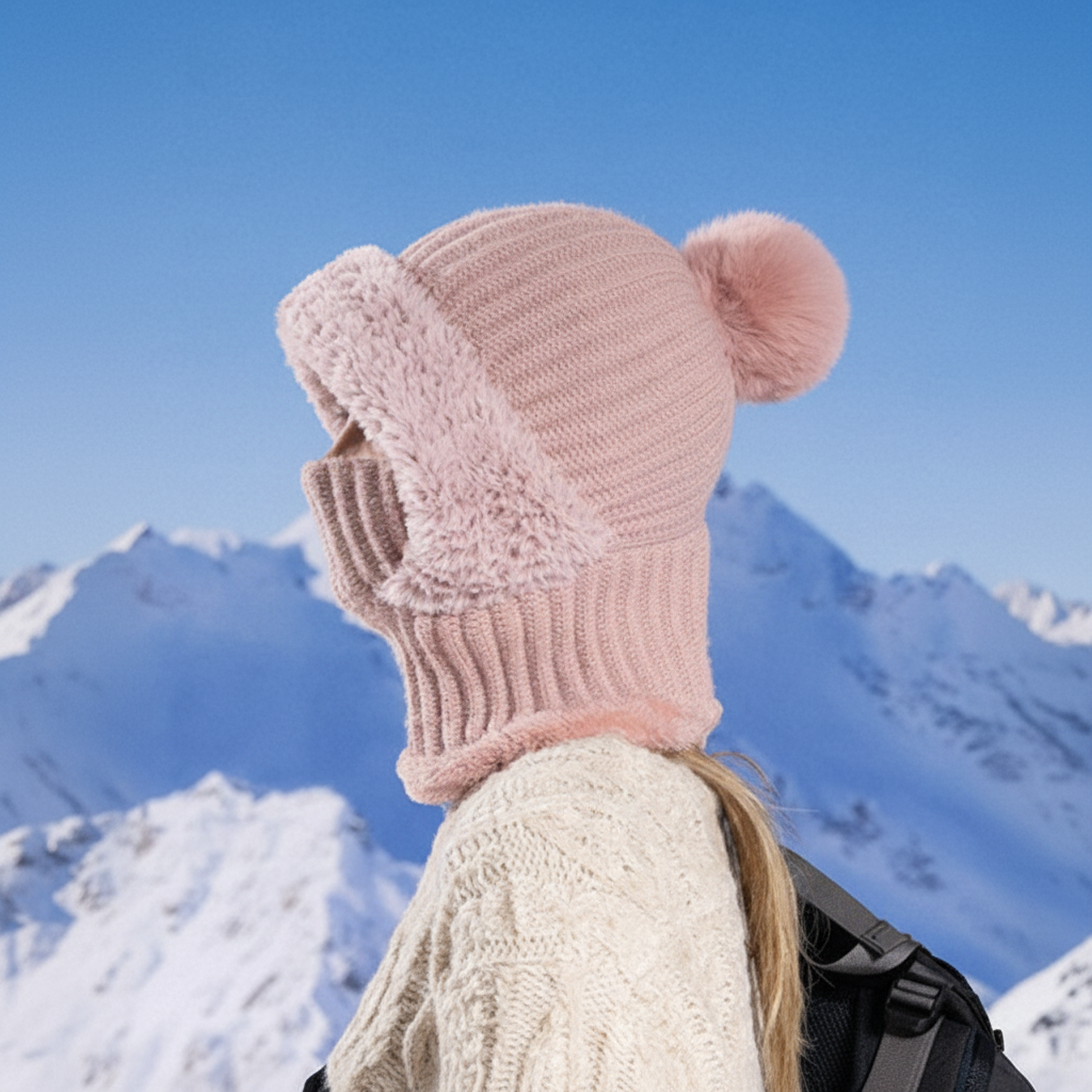 3-in-1 Women's Knit Beanie Hat