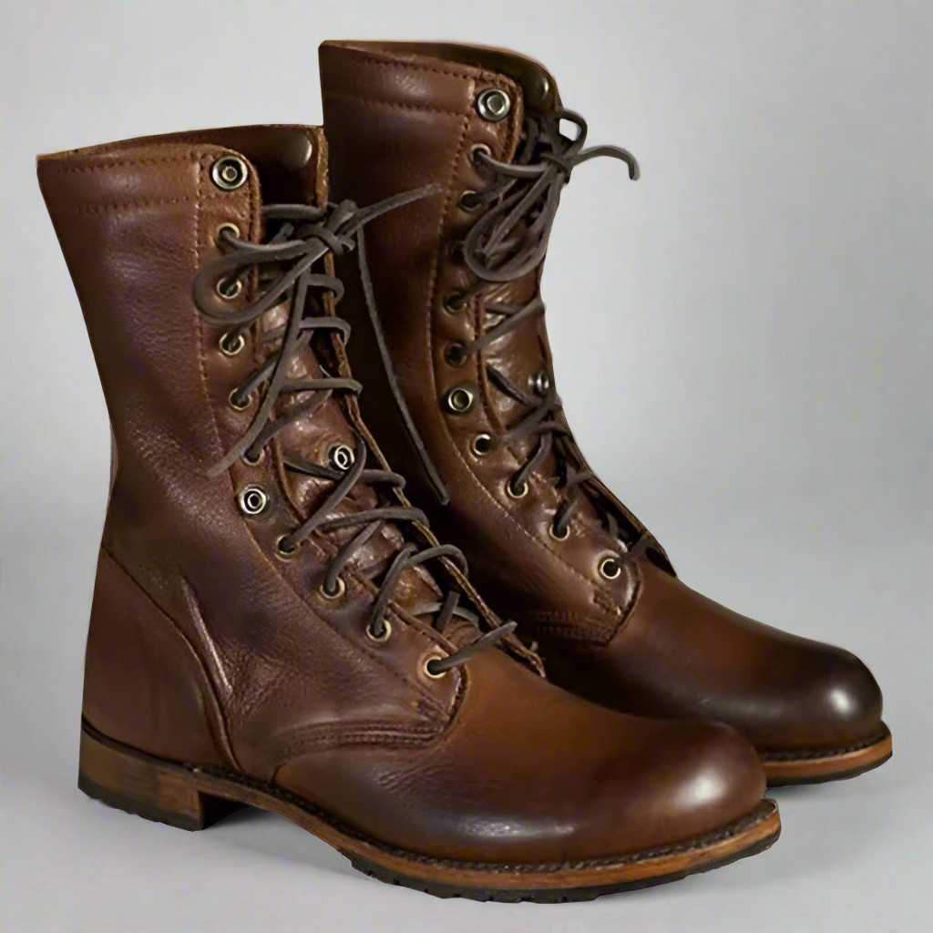 Men's Vintage Style Mid-Calf Leather Boots