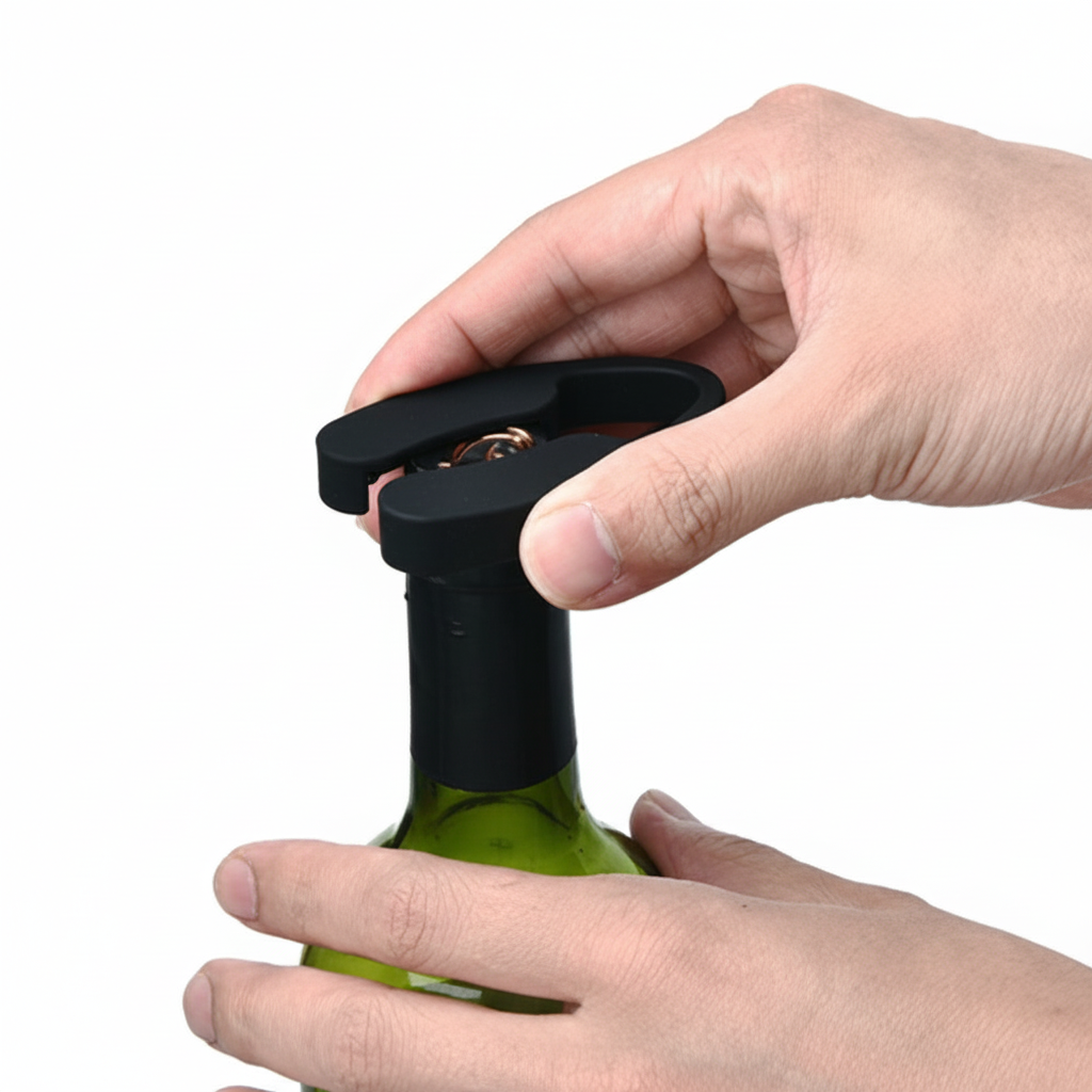 5-in-1 Electric Wine Set with Opener, Pourer, Vacuum Stopper, Foil Cutter and Storage Base