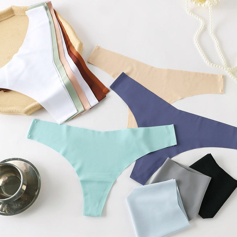 Seamless Low-Rise Ice Silk No-Show Thong
