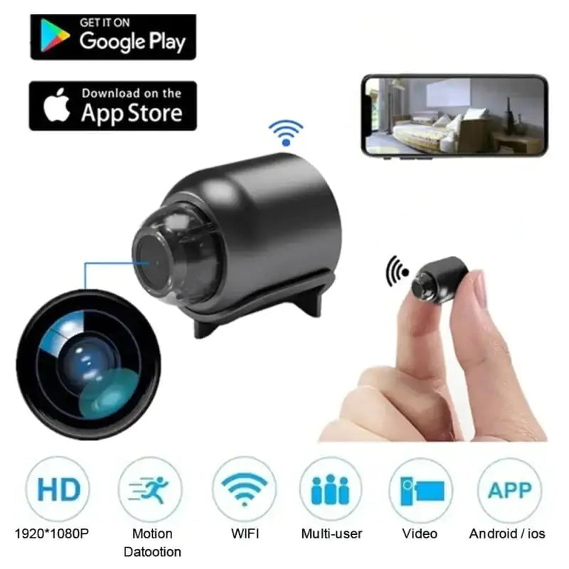 1080P HD Mini WIFI Camera with Motion Detection, IR Night Vision, Two-Way Audio