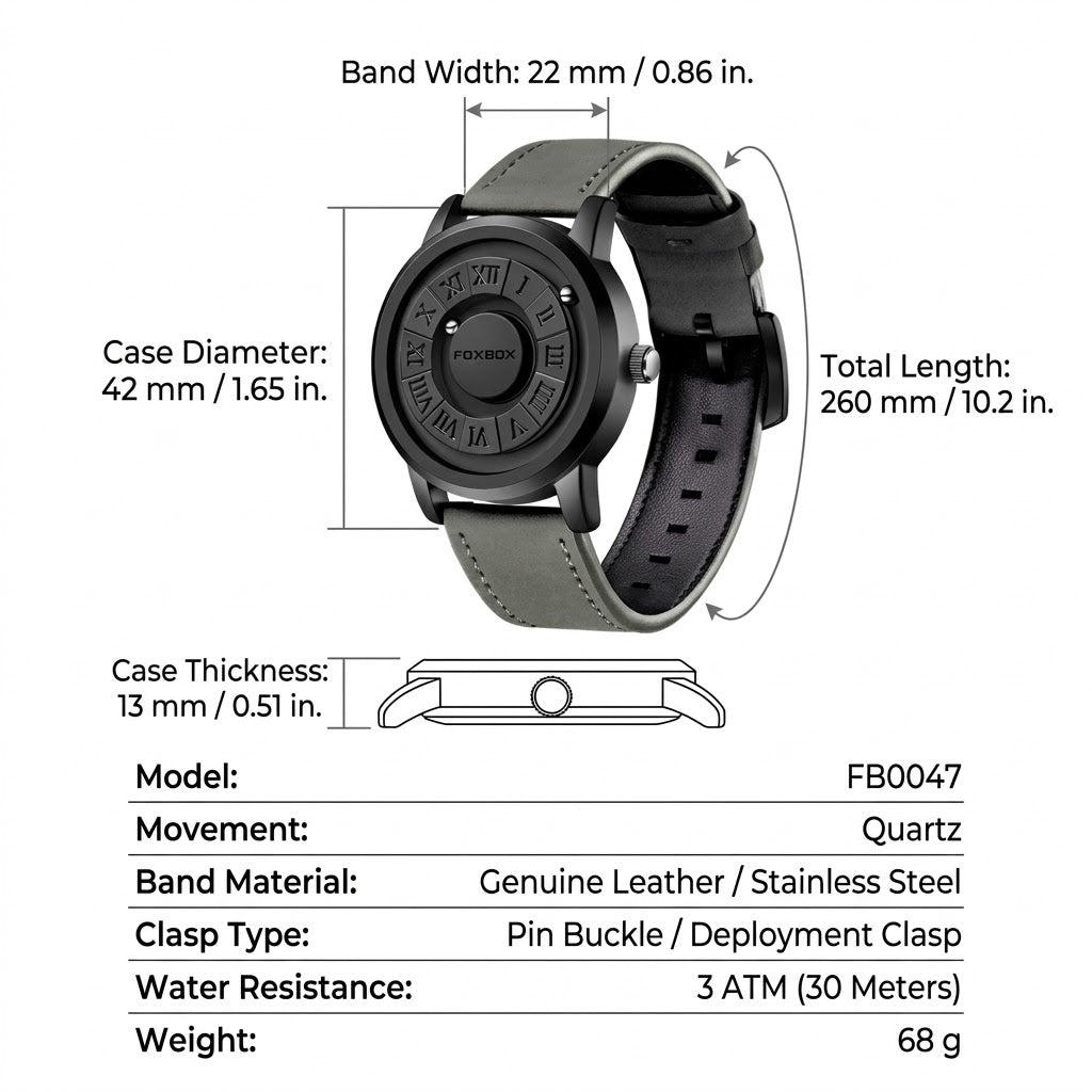 FOXBOX Magnetic Ball Quartz Watch