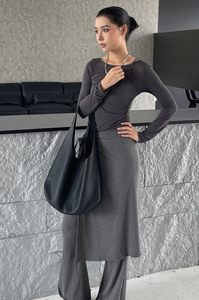 Slouchy Hobo Shoulder Bag – Genuine Cowhide Leather