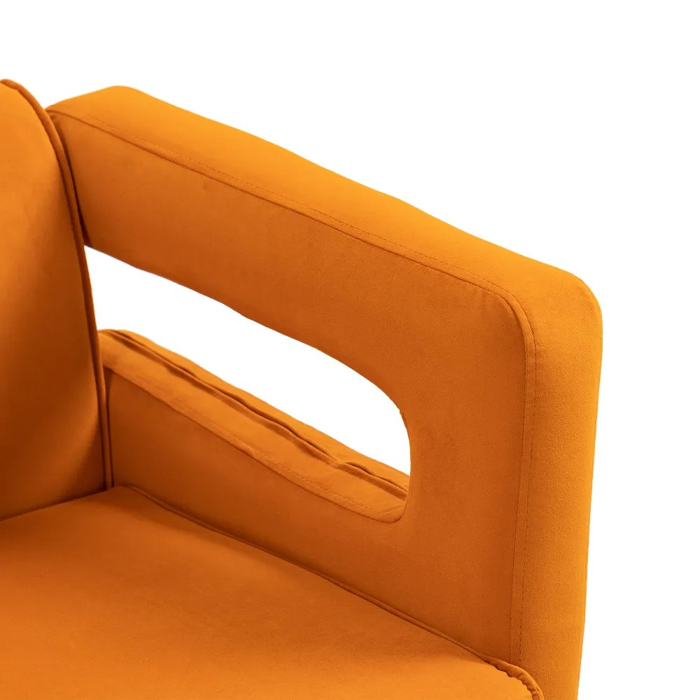 Luxury Tufted Velvet Accent Chair with Metal Frame