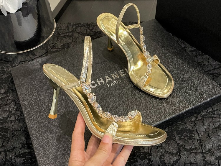Rhinestone Stiletto Heel Sandals