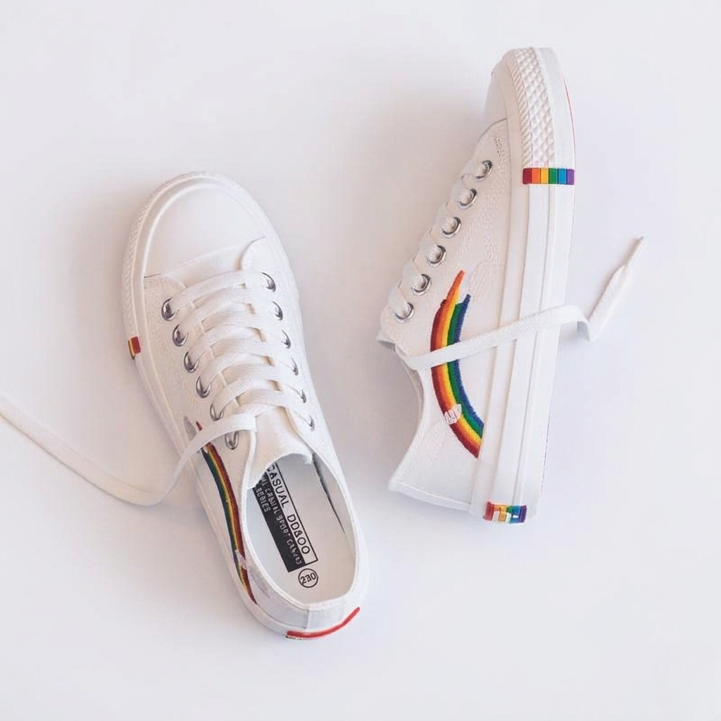Women's Rainbow Canvas Sneakers