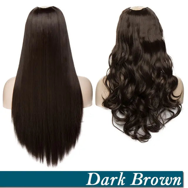 HAIRRO Long Straight/Wavy Synthetic Clip in Hair Extensions