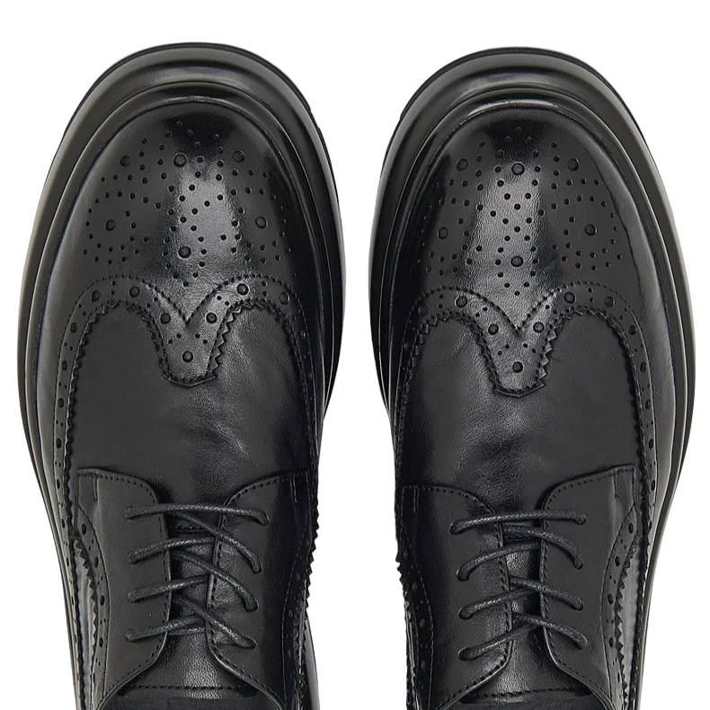 Men's Brogue Derby Shoes – Genuine Cowhide Leather