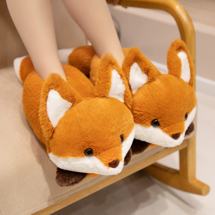 Red Panda & Fox Plush Slippers