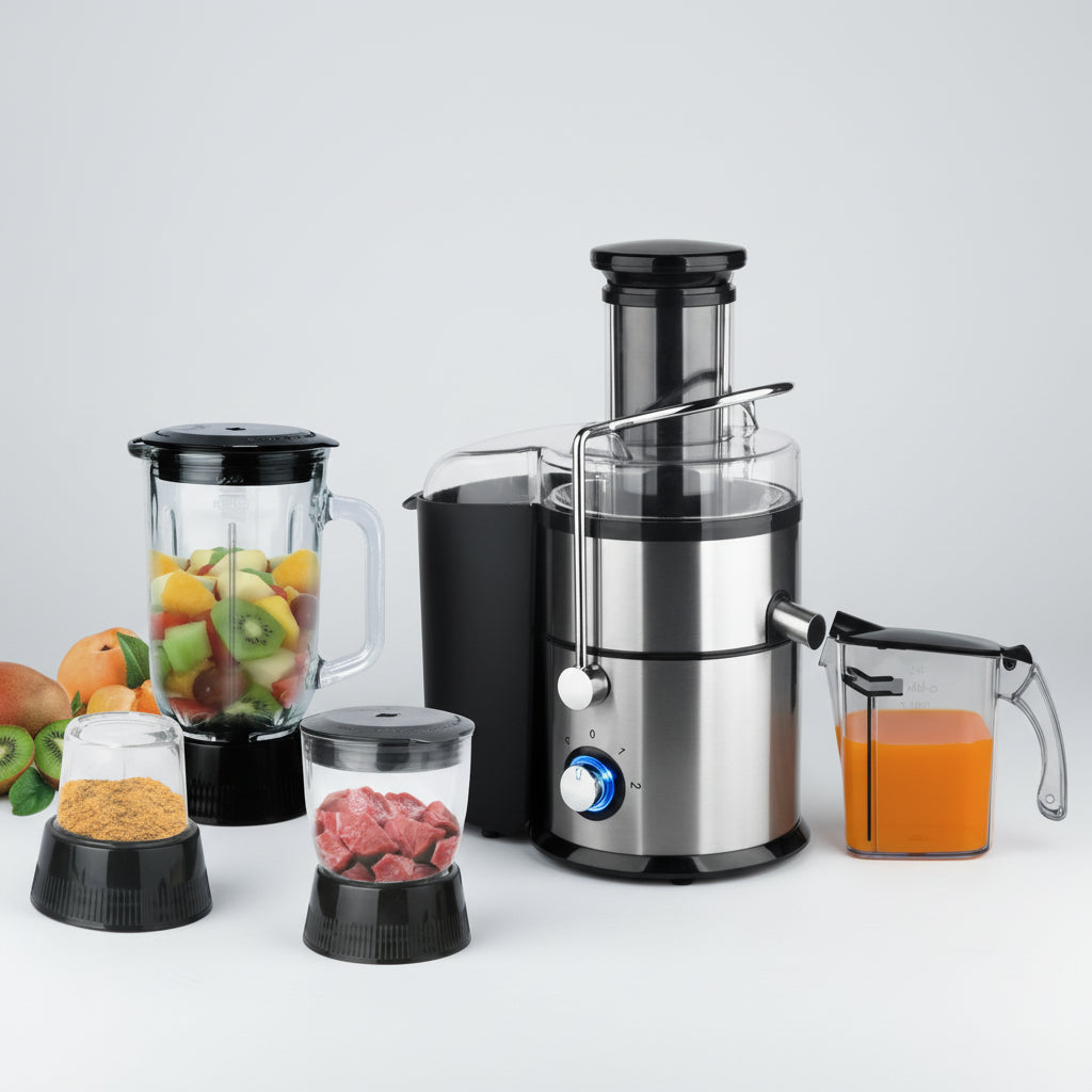 4-in-1 Multifunctional Food Processor – Chopper, Blender, Grinder & Juicer