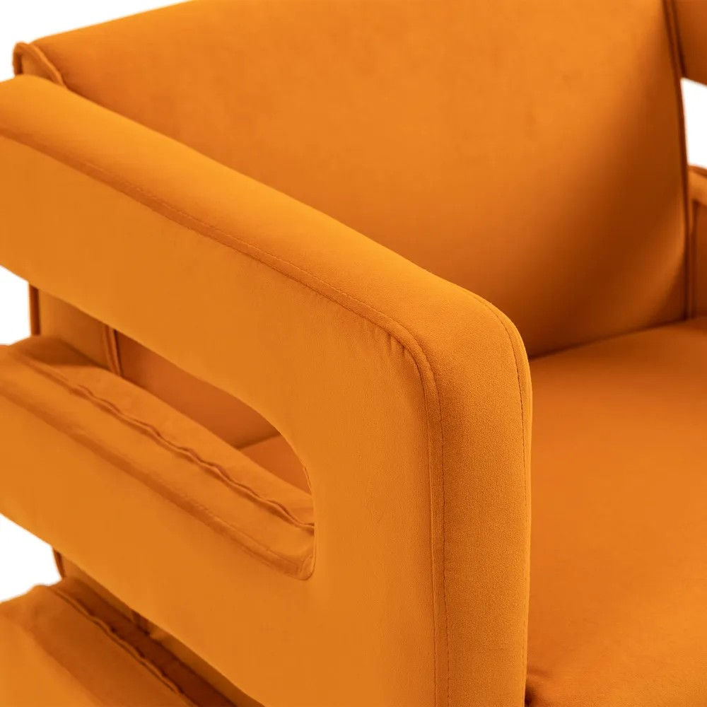 Luxury Tufted Velvet Accent Chair with Metal Frame