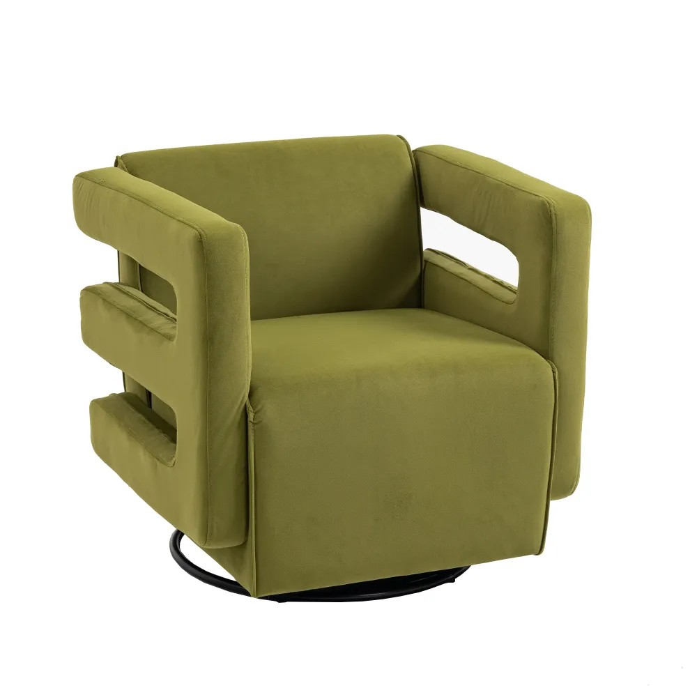 Luxury Tufted Velvet Accent Chair with Metal Frame