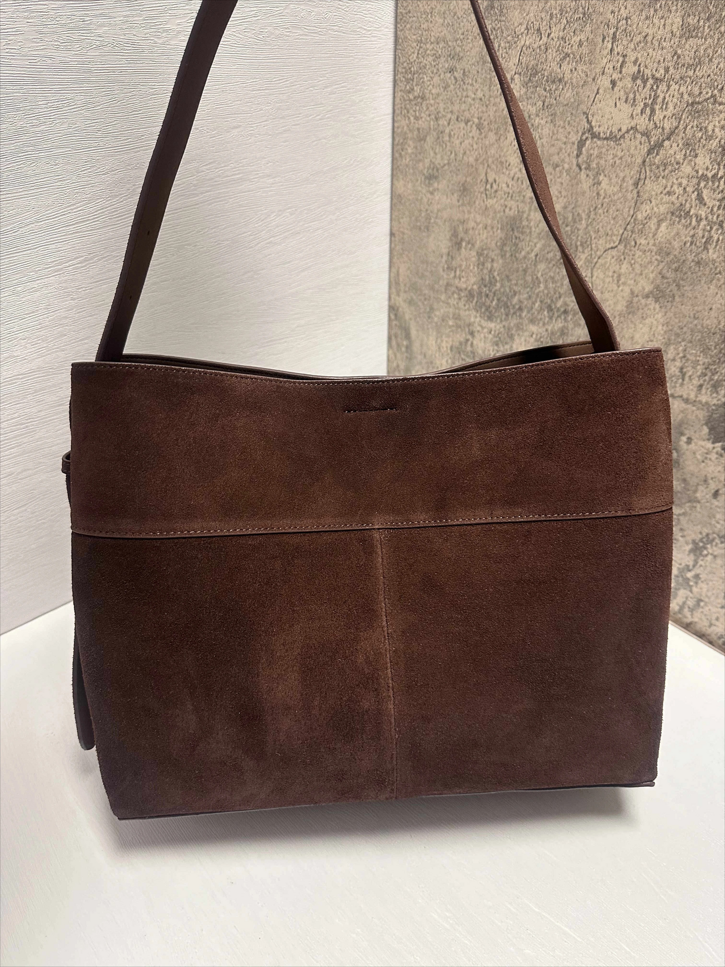 Retro Suede Slouchy Tote Bag