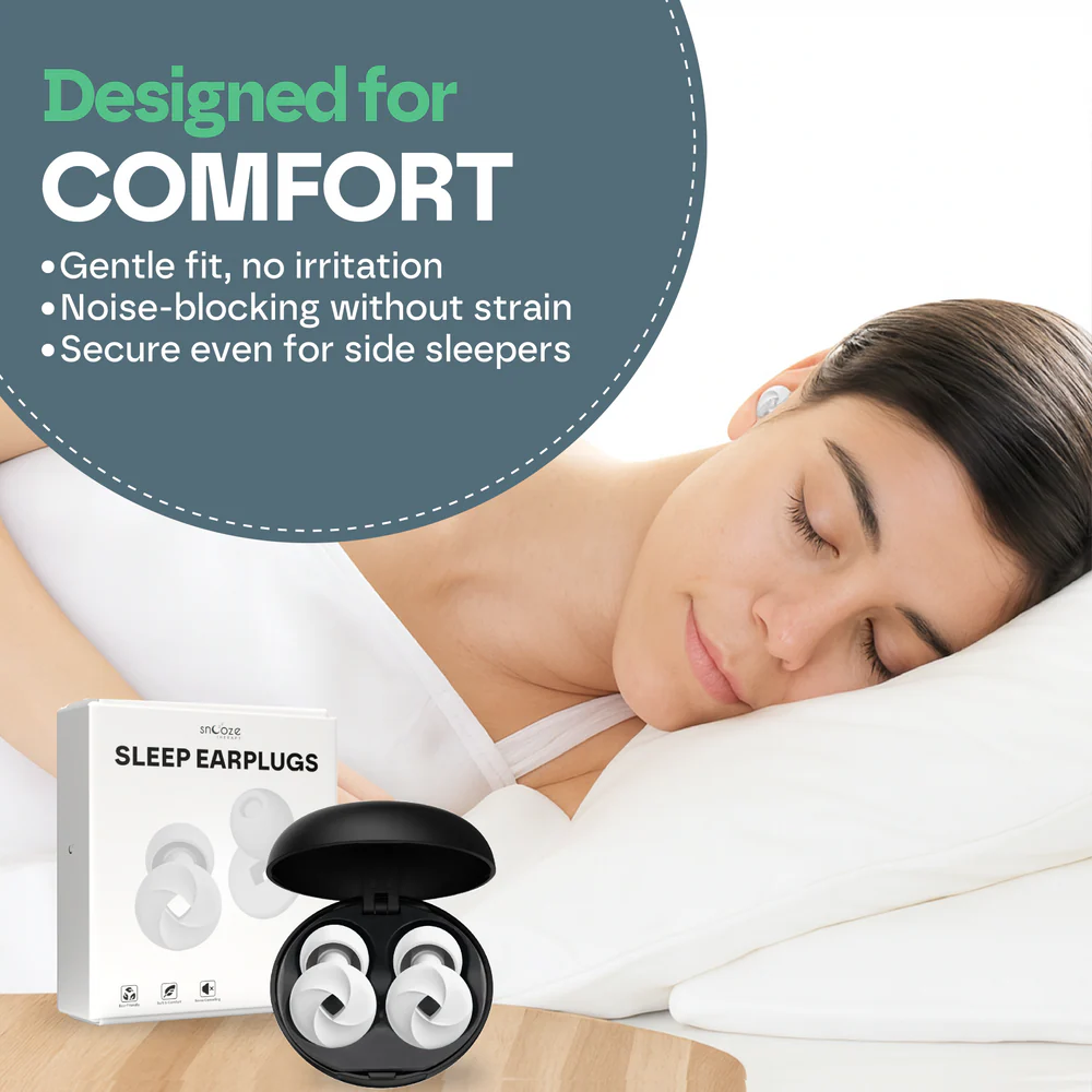 4-Pair Noise-Reducing Silicone Earplugs with Carrying Case