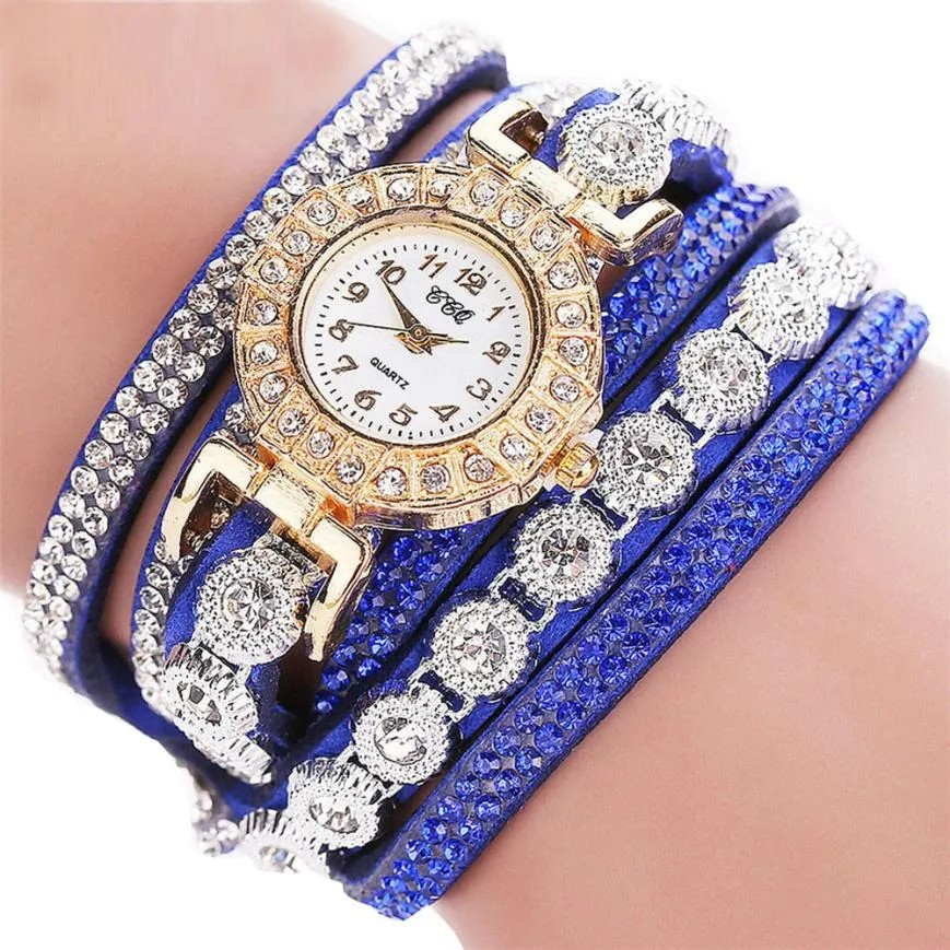 Rhinestone Multi-Layered Bracelet Watch