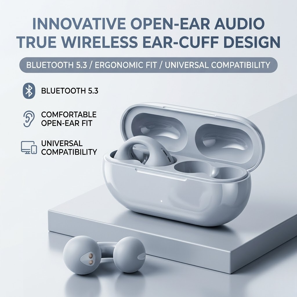 T75 Open-Ear Clip Wireless Bluetooth Earbuds