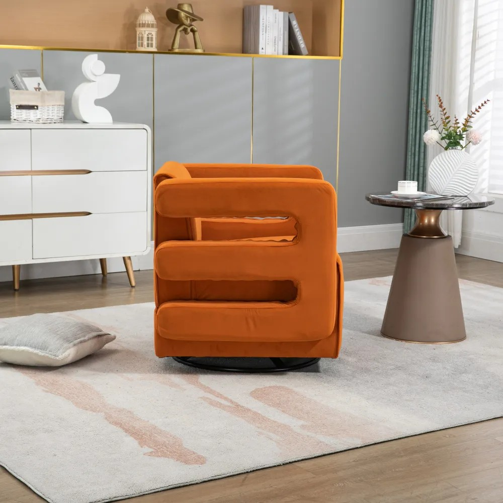 Luxury Tufted Velvet Accent Chair with Metal Frame