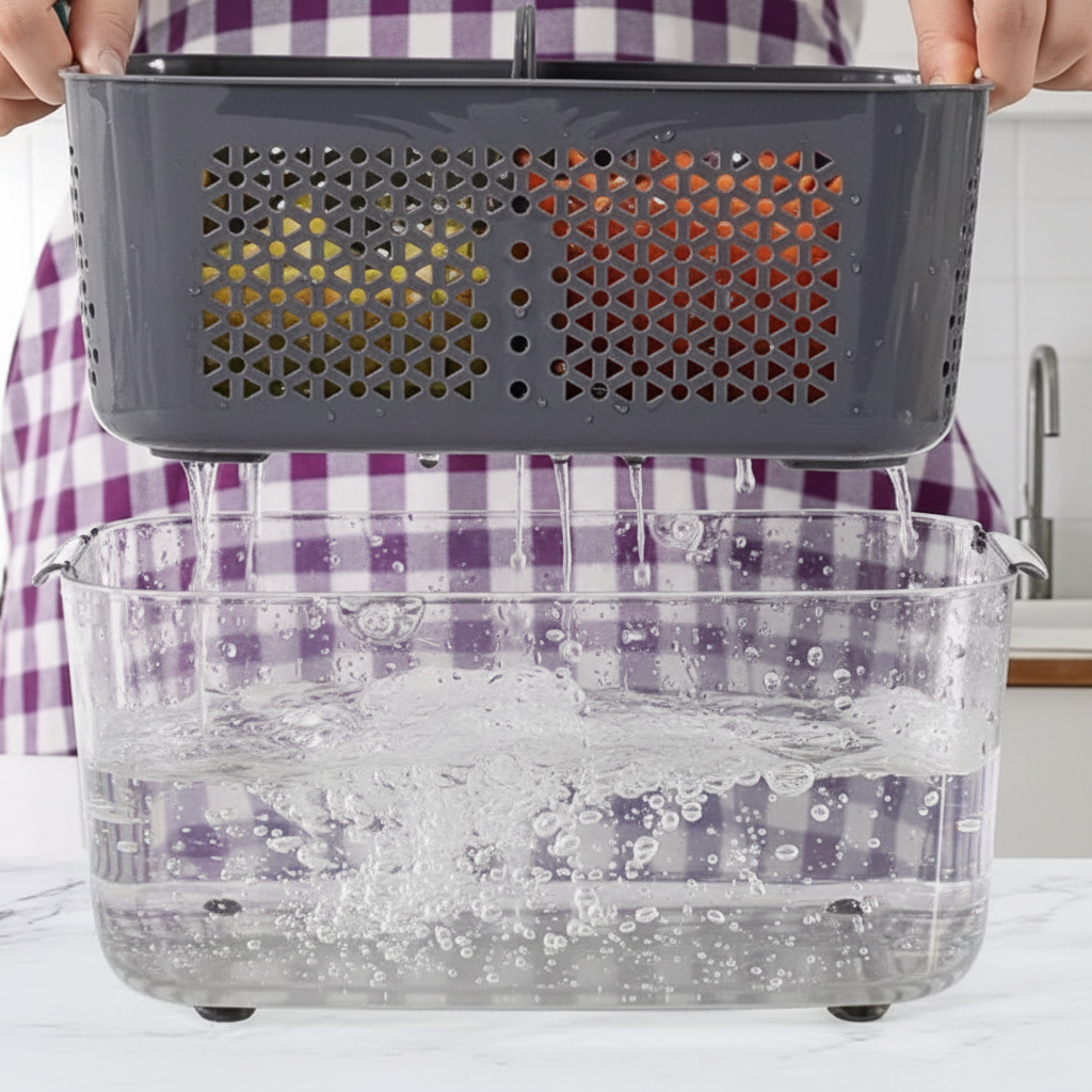22-in-1 Multifunctional Vegetable Chopper and Slicer with Strainer & Storage Container