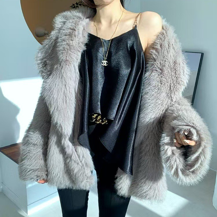Faux Fur Mid-Length Coat