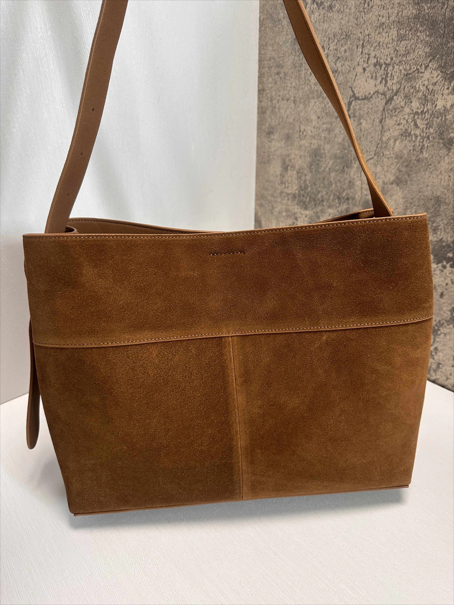 Retro Suede Slouchy Tote Bag