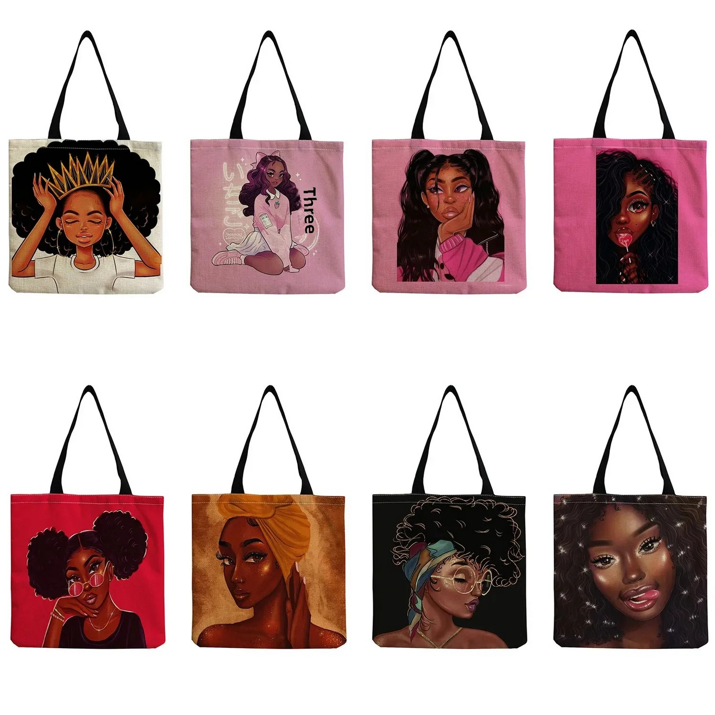 Large Capacity Linen Graphic Tote Bag