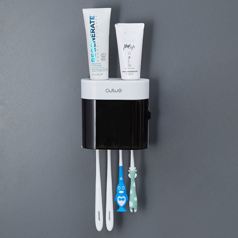 Automatic Toothpaste Squeezer with Toothbrush Rack