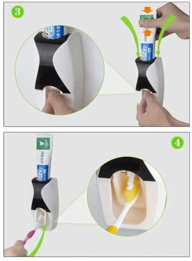Toothpaste Squeezer with Toothbrush Holder