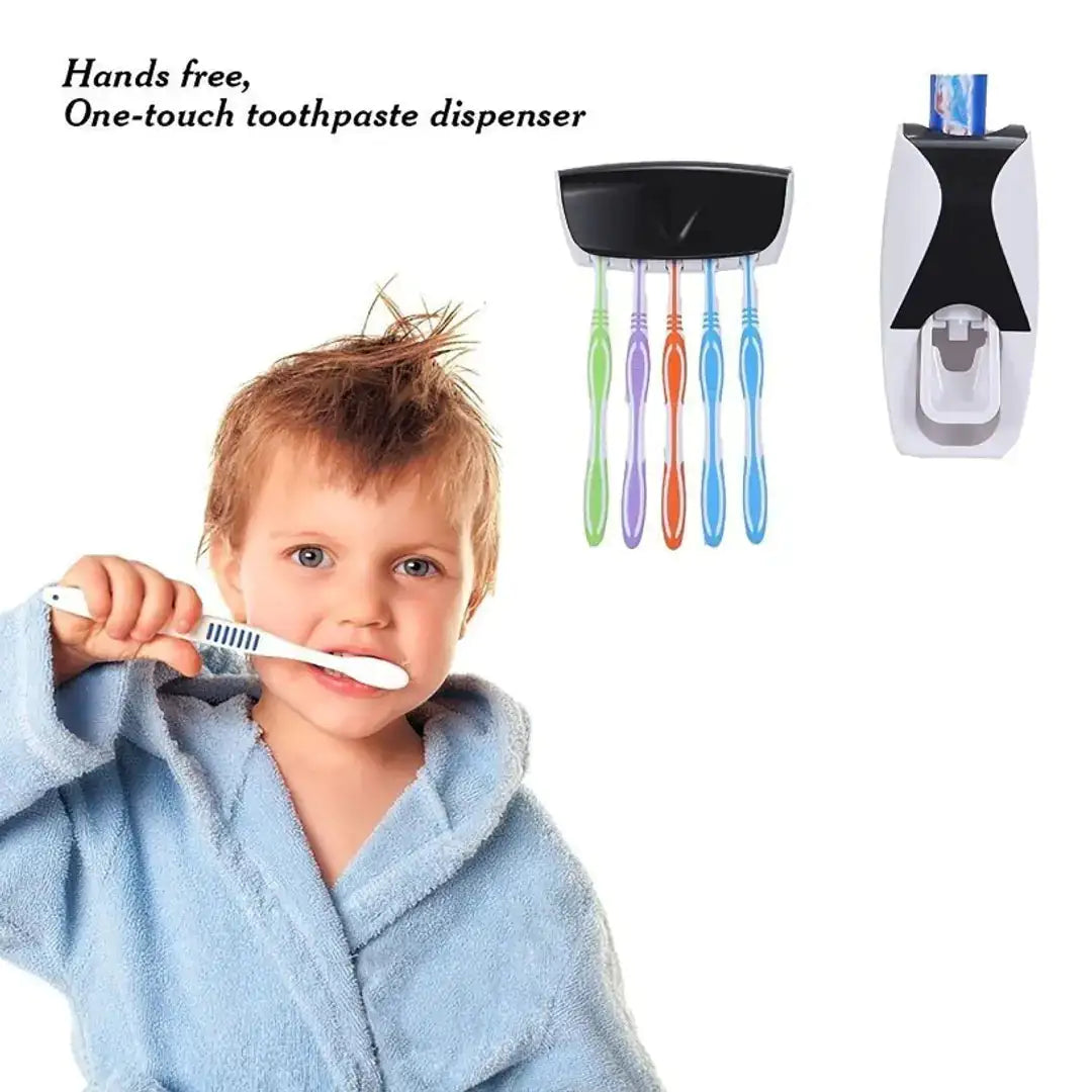 Toothpaste Squeezer with Toothbrush Holder